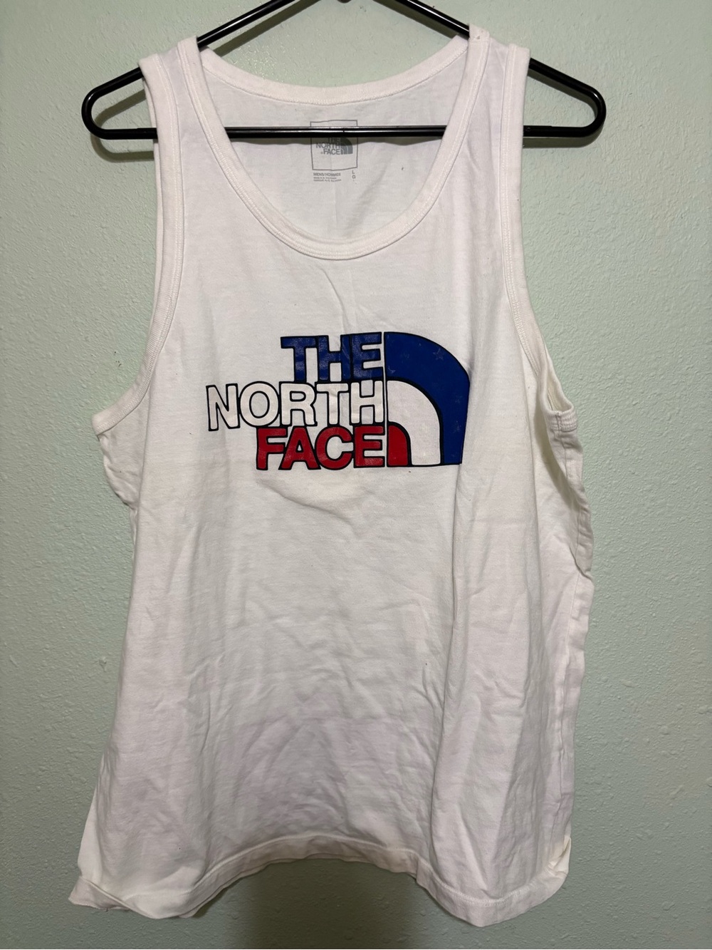 The North Face White Tank with Red & Blue Logo